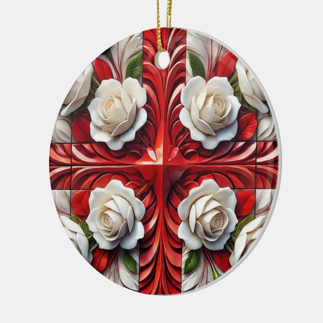 Ornament with English Roses Design (Left)