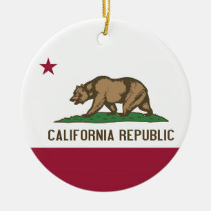 Ornament with flag of California