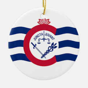 Ornament with flag of Cincinnati, Ohio, USA