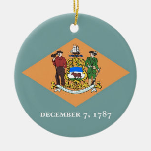 Ornament with flag of Delaware