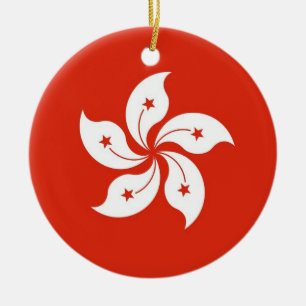 Ornament with flag of Hong Kong, China