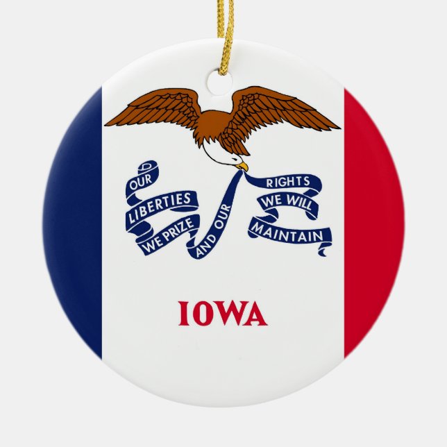 Ornament with flag of Iowa (Front)