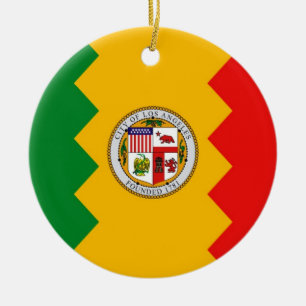 Ornament with flag of Los Angeles, California