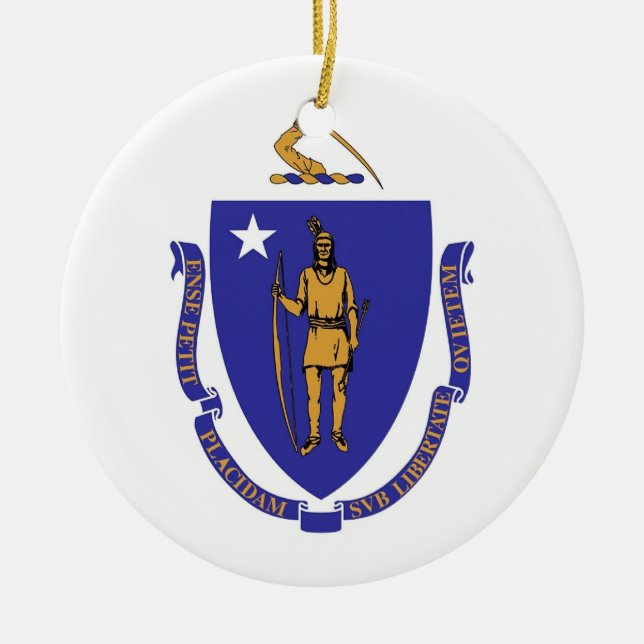Ornament with flag of Massachusetts (Front)