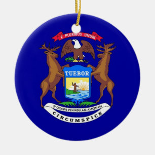 Ornament with flag of Michigan