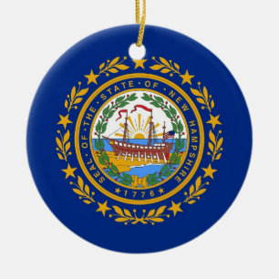 Ornament with flag of New Hampshire