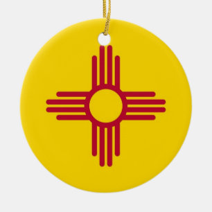 Ornament with flag of New Mexico