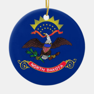 Ornament with flag of North Dakota