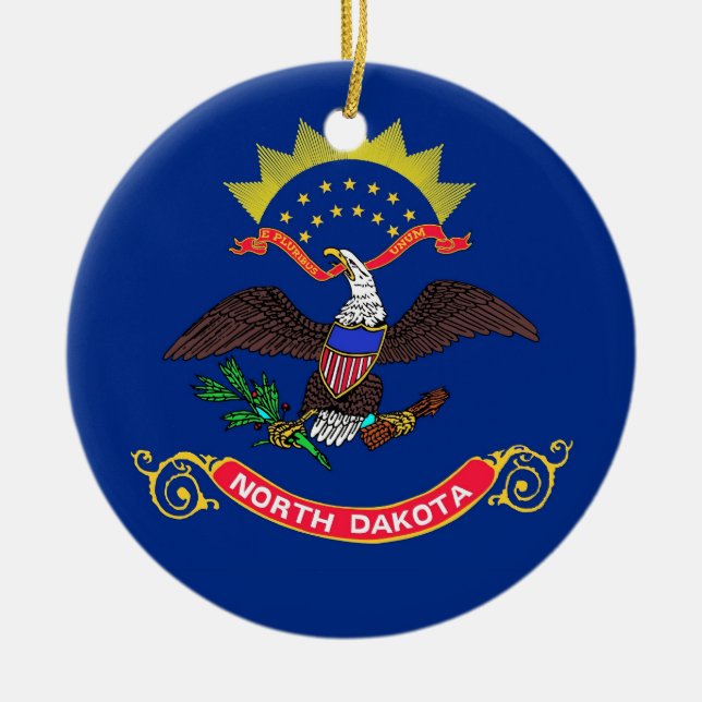 Ornament with flag of North Dakota (Front)