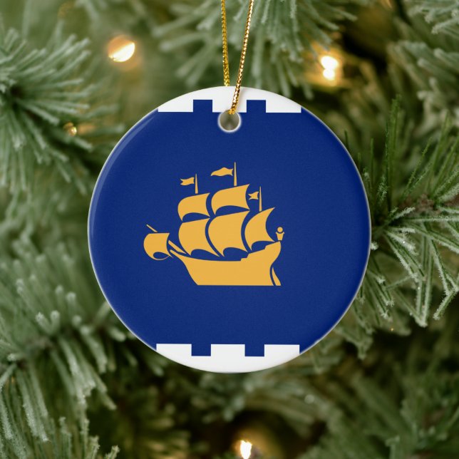 Ornament with flag of Quebec City, Canada (Tree)