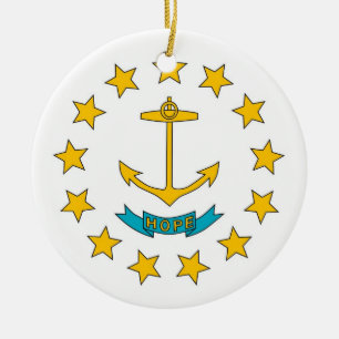 Ornament with flag of Rhode Island