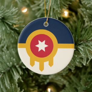 Ornament with flag of Tulsa, Oklahoma