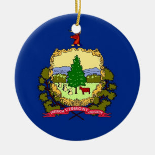 Ornament with flag of Vermont