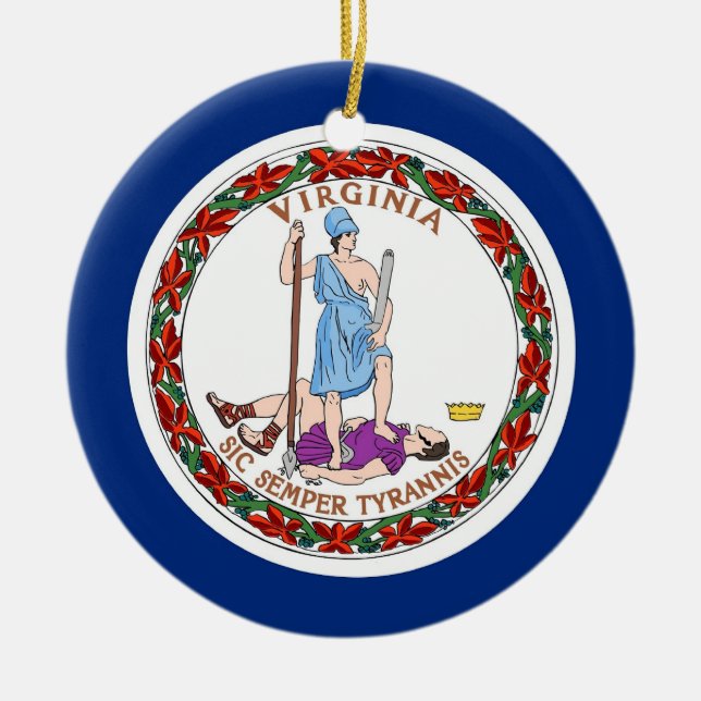Ornament with flag of Virginia (Front)