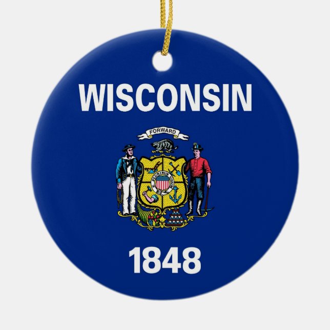 Ornament with flag of Wisconsin (Front)