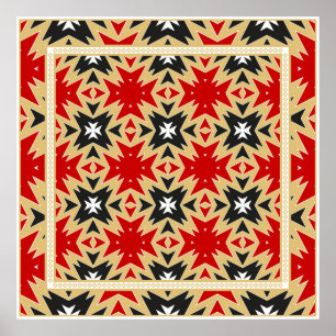 Ornament With Geometric Colourful Pattern,  Silk N Poster