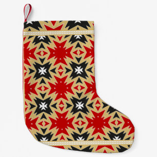 Ornament With Geometric Colourful Pattern,  Silk N Small Christmas Stocking
