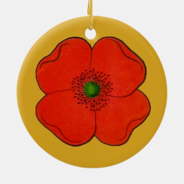 Ornament with red poppy flower (Back)