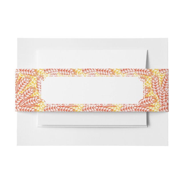 Ornament with wheat ears invitation belly band (Front Example)