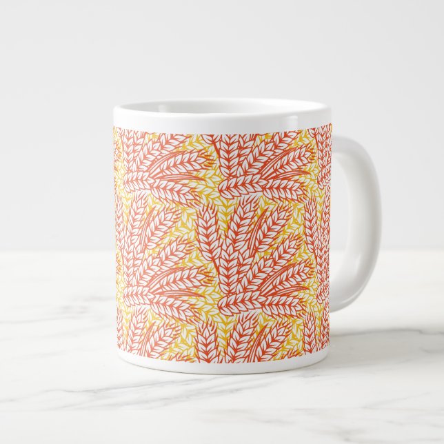 Ornament with wheat ears large coffee mug (Front Right)