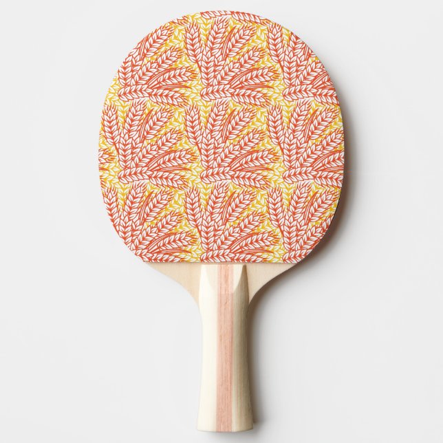 Ornament with wheat ears ping pong paddle (Front)