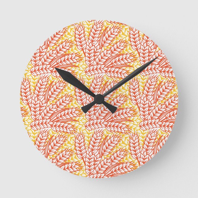 Ornament with wheat ears round clock (Front)