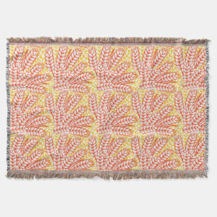 Ornament with wheat ears throw blanket