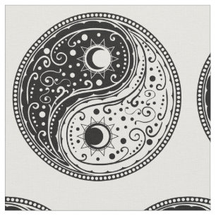 Ornament yin yang sign paisley design fabric