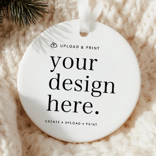 Ornament Your Design Upload Ceramic Round