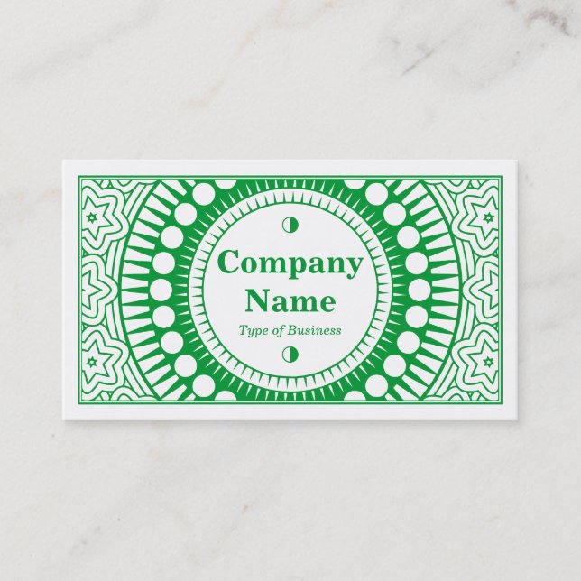 Ornamental 01 - Grass Green on White Business Card (Front)