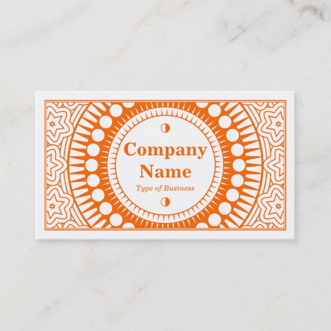 Ornamental 01 - Orange on White Business Card (Front)
