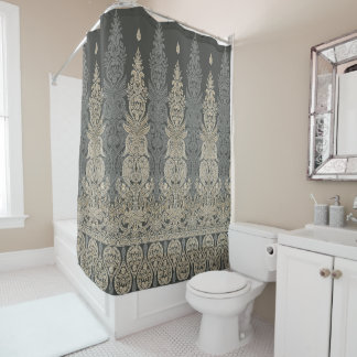 Ornamental 2 tone Paisley design Shower Curtain