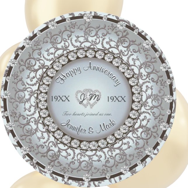 Ornamental Aniversary Diamond Monogram Invitation (Creator Uploaded)