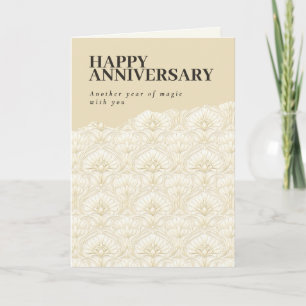 Ornamental Art Deco – Ivory Anniversary Card