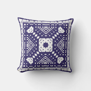 Ornamental azulejo portugal tiles decor. Hand draw Cushion