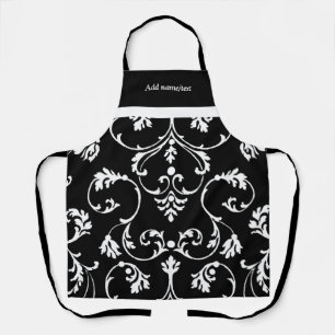 Ornamental black and white TEMPLATE Apron