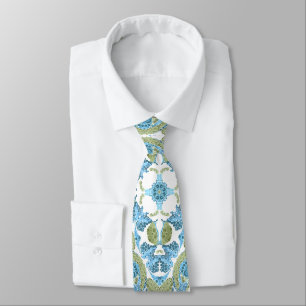 ornamental blue green white decor decoration tie