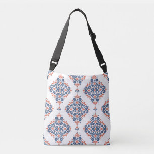 Ornamental Blue Orange: Vintage Seamless Crossbody Bag
