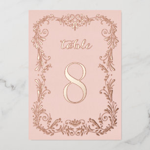 Ornamental Boho sketch Rose Gold Table Numbers