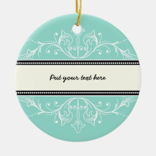 Ornamental border eggshell blue white ornament