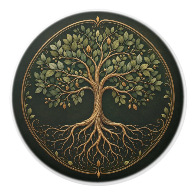 Ornamental Botanical Tree, Tree of Life, Knob (Front)