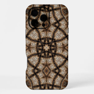 Ornamental Brown and Green Stained Glass Mandala iPhone 16 Pro Max Case