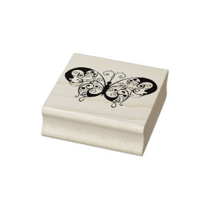 ornamental butterfly art stamp