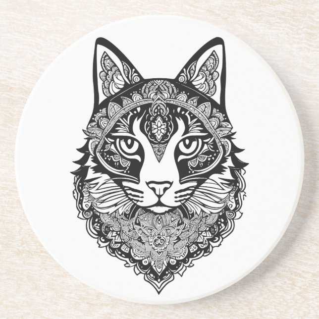 Ornamental Cat Coaster (Front)