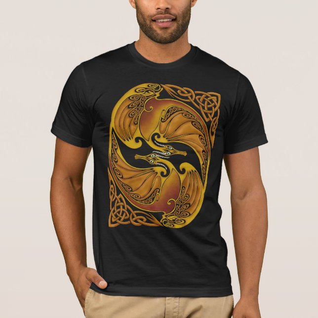 Ornamental Celtic Dragons T-Shirt (Front)