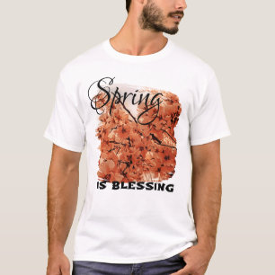 Ornamental Cherry Branches Orange Stylised T-Shirt