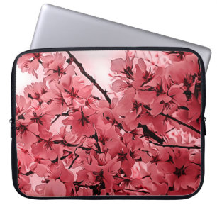 Ornamental Cherry Branches Pink Stylised Laptop Sleeve