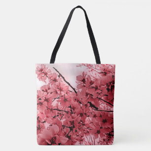 Ornamental Cherry Branches Pink Stylised Tote Bag