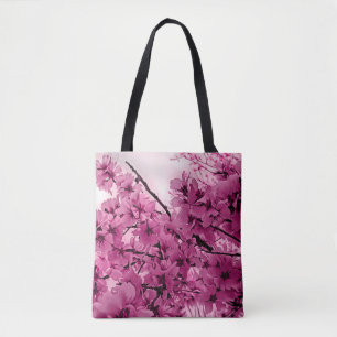 Ornamental Cherry Branches Purple Stylised Tote Bag