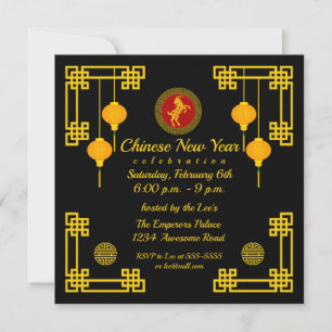 Ornamental Chinese New Year Goat Invitation
